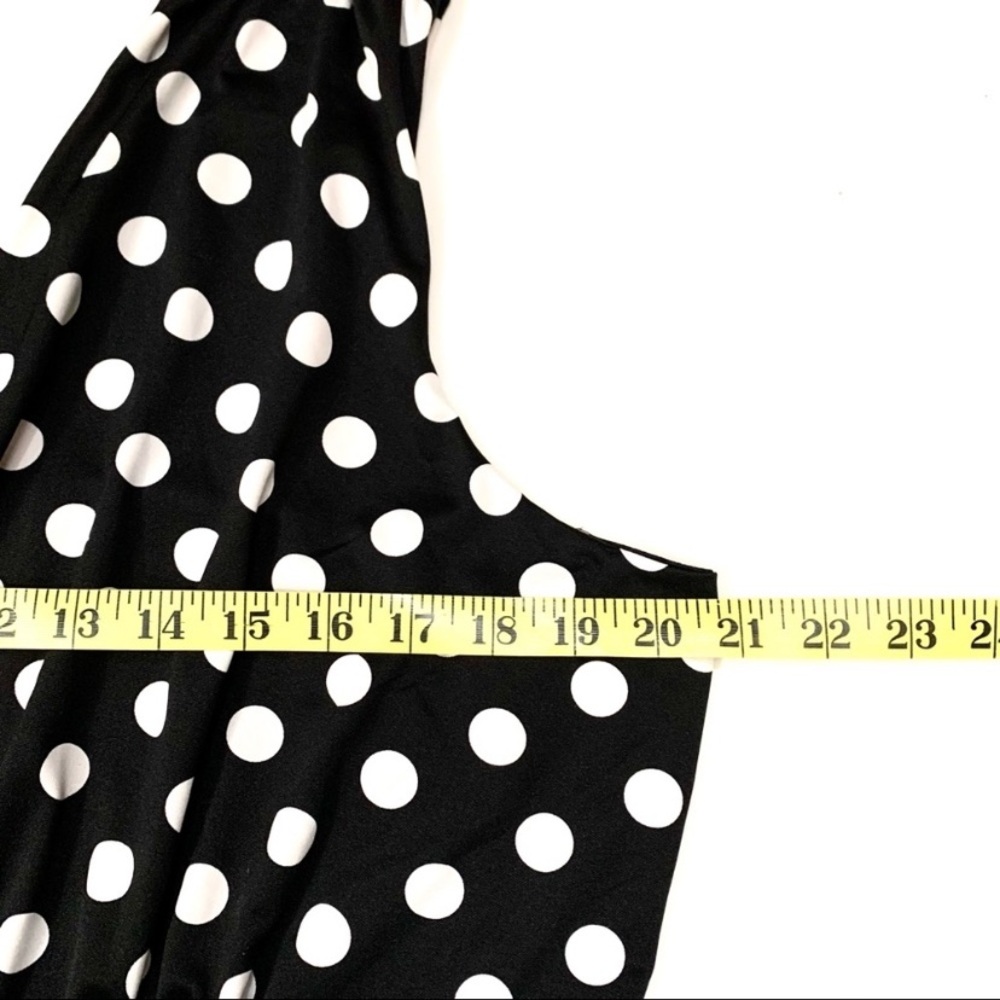 Star Vixen black and white polka dot sleeveless A-line dress- 3X - Picture 6 of 9
